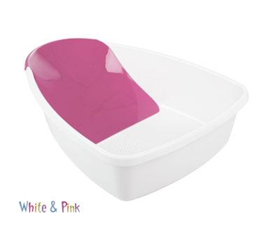 Comby Bath in White and Pink