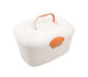 Ergonomic Baby Box Organiser in White and Orange